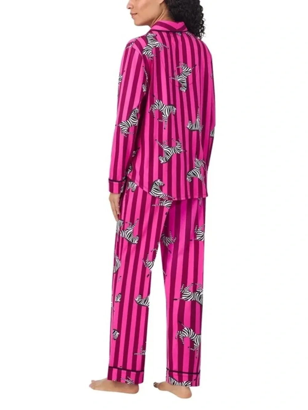 Room Service 2-Piece Pink Zebra Extra Soft Comfy Pajama Set - Size Large